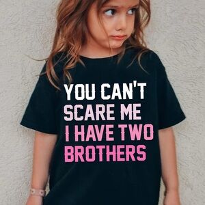 Black Kids Shirt with Pink and White Print
